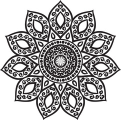 abstract vector with floral round lace mandala