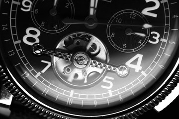 Mechanical luxury wrist watch fragment