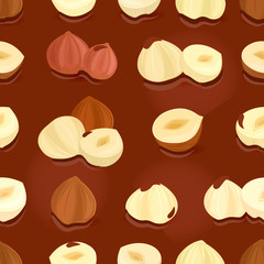 seamless texture of chocolate with hazelnuts for your design