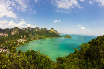 Fototapeta premium Aerial view to Railay beach at Krabi province, Thailand