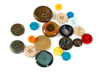 sewing buttons isolated on white