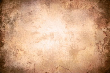 Texture of the old stained paper with vignette.