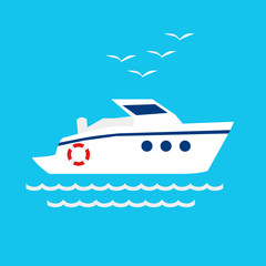 Fototapeta na wymiar Ship boat icon vector illustration flat style