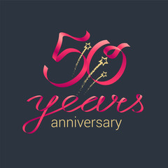 50 years anniversary vector icon, logo