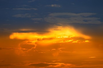 sunset beautiful colorful  light gold in blue sky