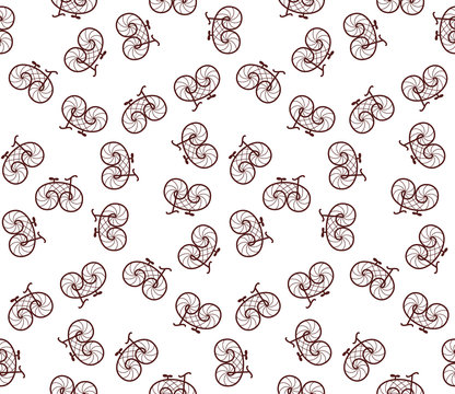 seamless pattern of retro bicycle