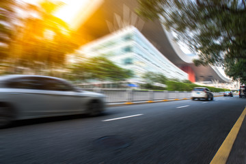urban traffic with cityscape in Shanghai,China.
