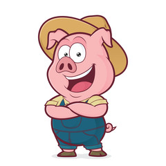 Pig farmer with folded hands