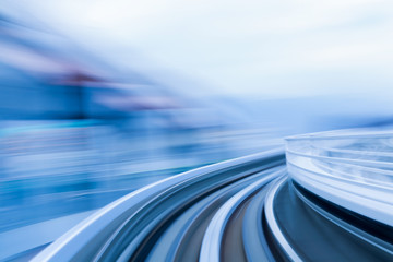 Soft blurred motion moving train, abstract background