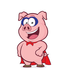 Fototapeta premium Smiling superhero pig