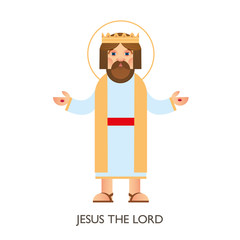 Jesus the Lord. Vector symbolic image of Jesus symmetrically modern, events from the life and ministry of Jesus icon