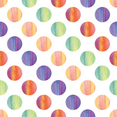 Watercolor polka dots. Print. Repeating background. Cloth design, wallpaper.