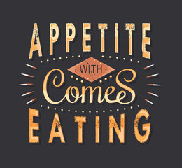 Set of Vintage Food Typographic Quotes