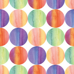 Watercolor polka dots. Print. Repeating background. Cloth design, wallpaper.