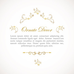 Vector decorative frame. Elegant element for design template.