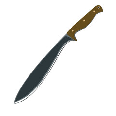 Machete, black blade concept. Flat design. Abstract concept. Vector illustration.