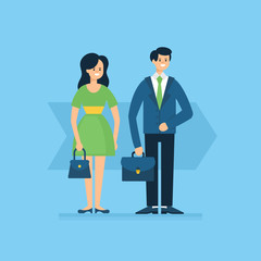 Business man and woman character design. Vector illustration