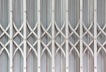 Naklejka premium background texture image of shutters on a shop or industrial building.