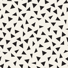 Trendy Texture With Scattered Geometric Shapes. Vector Seamless Pattern.