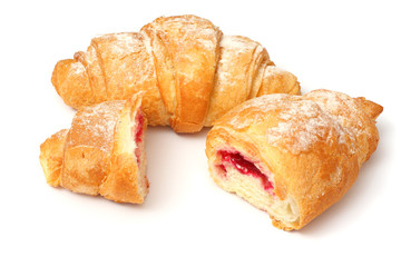 fresh croissant isolated on white background