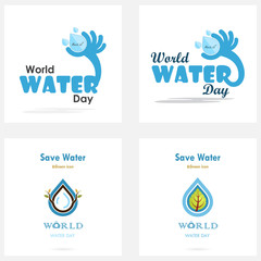 Fototapeta na wymiar Set of Water drop icon vector logo design template.World Water Day set.Vector illustration
