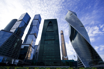 Naklejka premium Moscow city modern office buildings