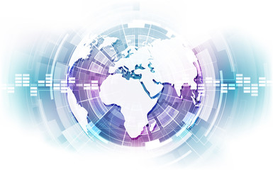 vector digital global technology concept, abstract background