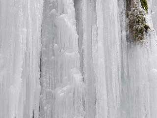 Eiswasserfall in der Klingelbachschlucht, Eis-Wasserfall, Naturpark Bayerischer Spessart