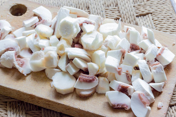 Mushrooms into small pieces