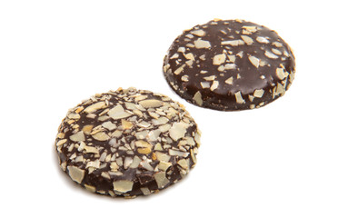 Cookies in chocolate isolated