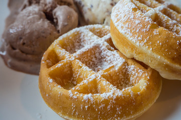 Freshly baked waffle