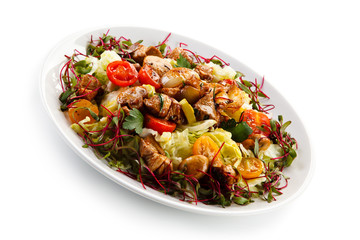 Chinese food -  roast meat and vegetables
