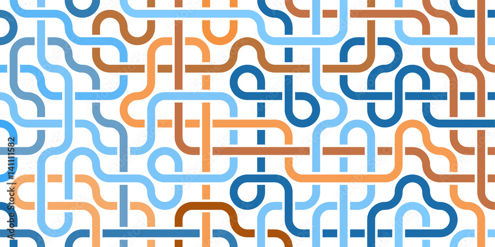 Wall mural pipeline grid. abstract geometric design of tubes. industrial background. architectural metal struct