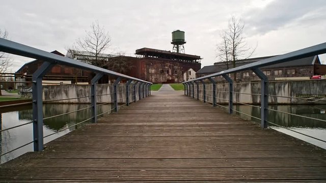 Bridge to an old factory