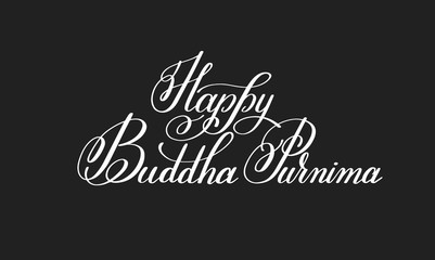 happy Buddha Purnima hand written lettering inscription