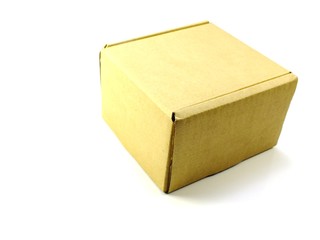 brown paper package box isolated on white background