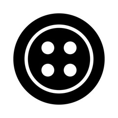 Schwarzes einfaches Symbol -  Knopf - Nähen