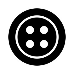 Schwarzes einfaches Symbol -  Knopf - Nähen