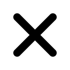 Obraz premium Schwarzes einfaches Symbol - Kreuz - Ablehnung - Abbrechen