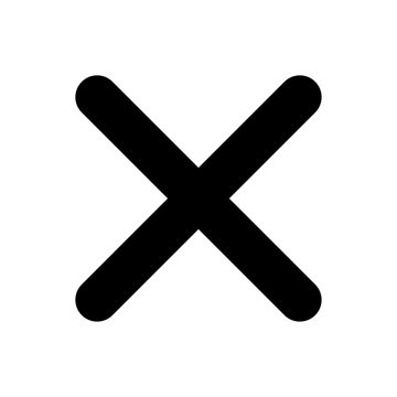 Schwarzes einfaches Symbol -  Kreuz - Ablehnung - Abbrechen