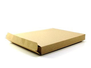 brown paper package box isolated on white background