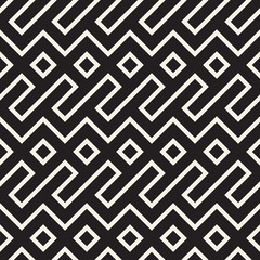 Maze Tangled Lines Contemporary Graphic. Abstract Geometric Background Design. Vector Seamless Pattern.