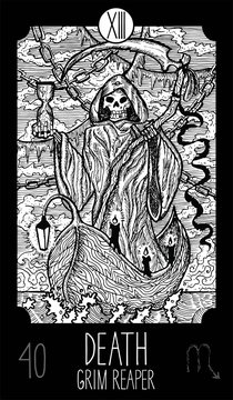Death. Grim Reaper. Tarot card Major Arcana. See all collection in my portfolio