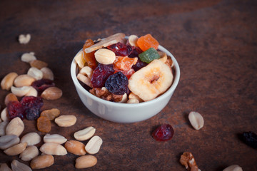 Mixture of dried fruits - a healthy breakfast