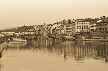 Fototapeta na wymiar Old postcard from Florence
