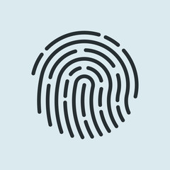 Fingerprint recognition icon. Vector illustration.