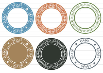 Blank label logo foliage natural design set.illustration vector