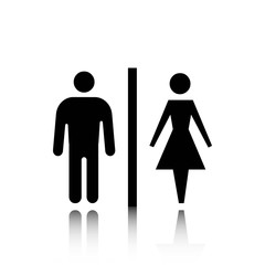 toilet man woman icon stock vector illustration flat design