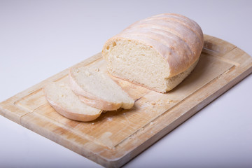 Wheat homemade fresh bread, selective focus