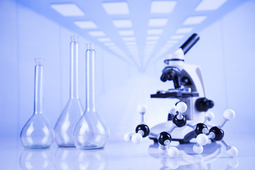 Microscope in medical laboratory, Research and experiment